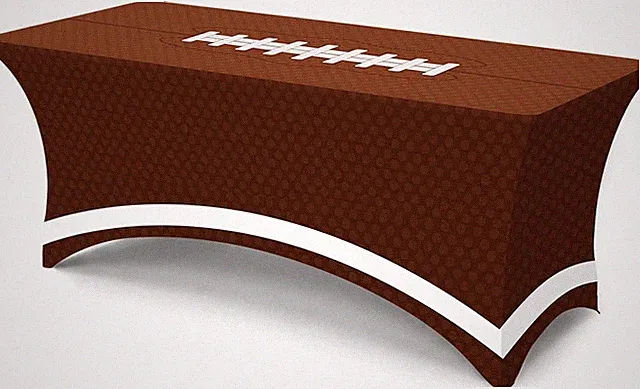 1 Pcs Football Party Stretch Tablecloth, 6 Feet Spandex, Brown | Football Touchd
