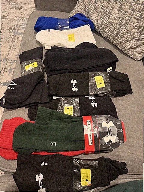 10 Pair Mix Lot Football / Soccer Socks UA Umbro Nike Adidas