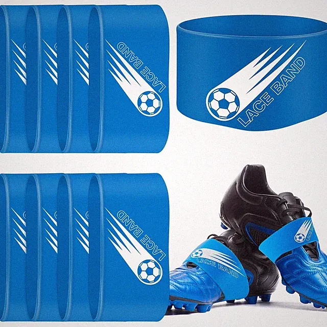 10 Pieces Soccer Cleat Lace Cover Soccer Shoe Band Youth Adult Protector Elas...