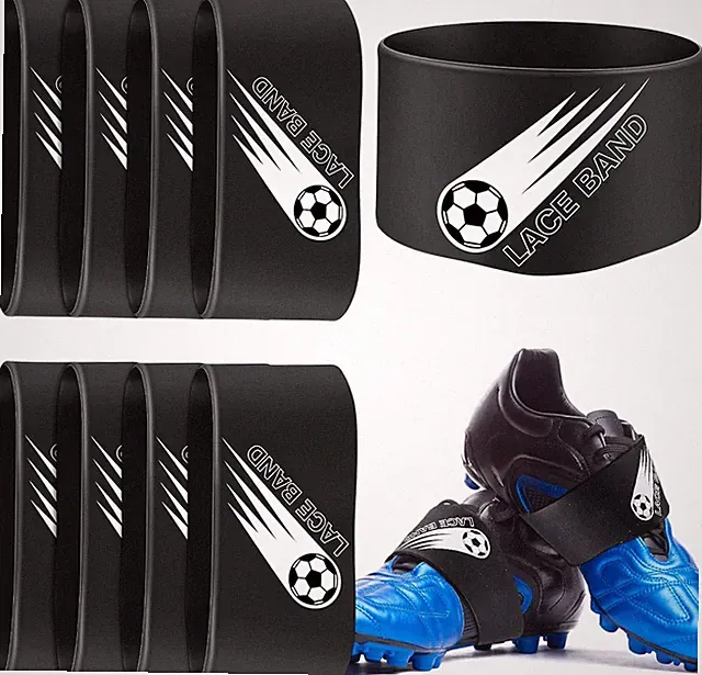 10 Pieces Soccer Cleat Lace Covers Elastic Shoe Bands for Youth and Adults