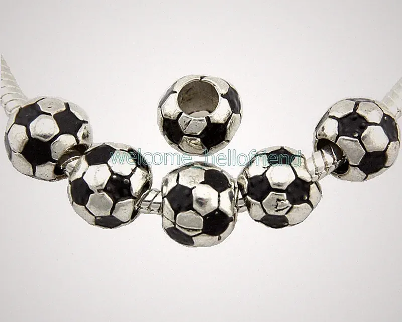 silver soccer beads
