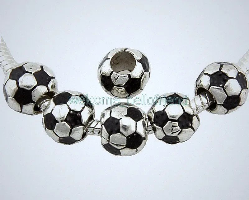 silver soccer beads