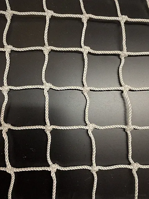 11' x 4' WHITE SQUARE MESH SOCCER IMPACT NET 4" #36 VOLLEYBALL NETTING