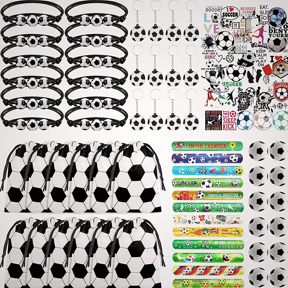 110 Pcs Soccer Party Favors Drawstring Bags Soccer Goodie Bag with Mini Ball,...