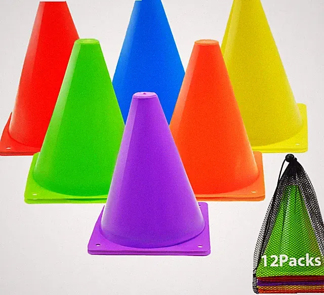 12/24/48PCS Soccer Training Cones 7"/9" Multicolor Field Sports Drill Practice