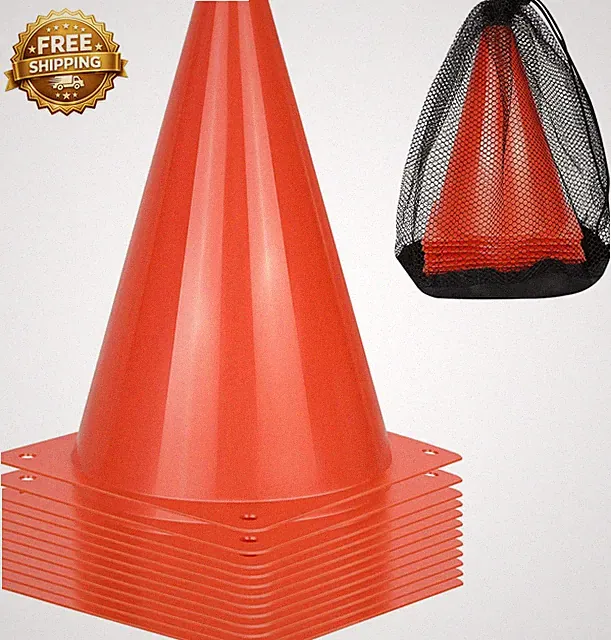12 24 50Pcs Soccer Cones 7 Plastic Traffic Cones for Sports Training
