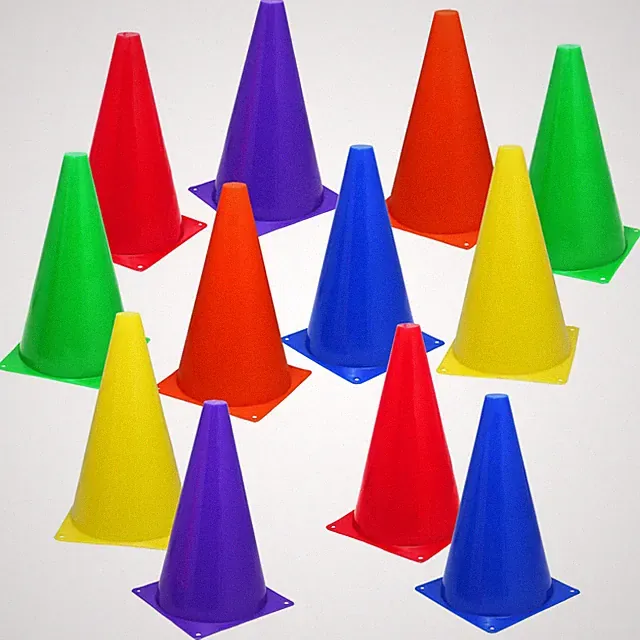 12 Assorted Color 9" Cones Train Like a Champion Soccer Football Agility Traffic