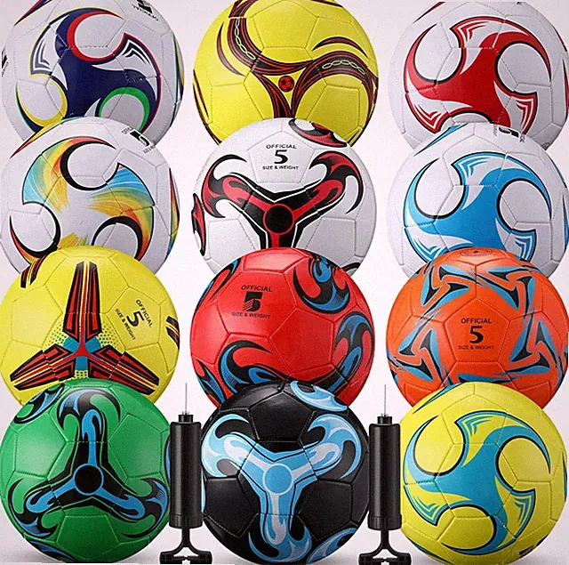 12 Pcs Bulk Soccer Balls with 2 Pump Official Size Deflated Soccer Ball Football