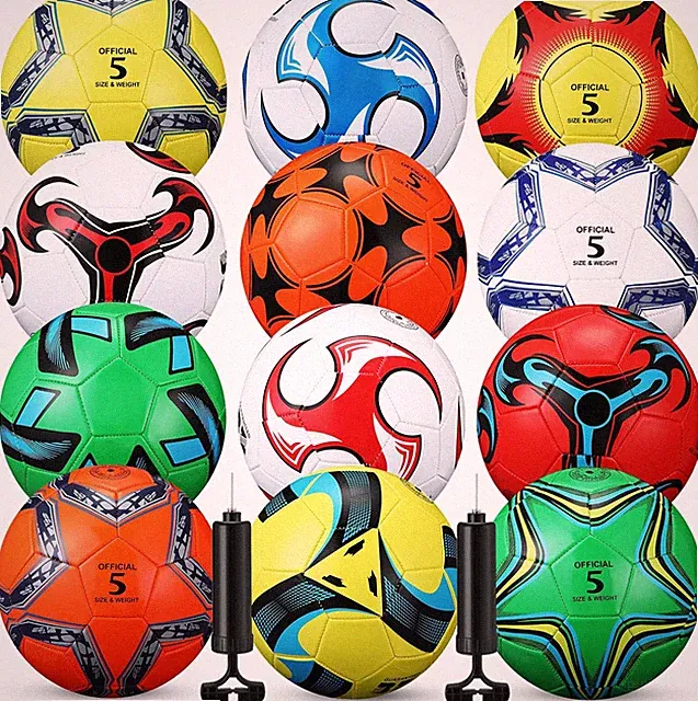12 Pcs Bulk Soccer Balls with 2 Pump Official Size Deflated Soccer Ball Football