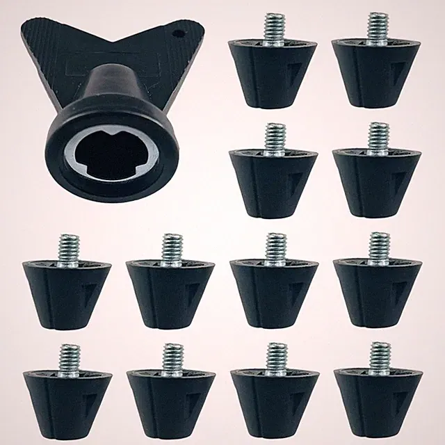 12 Pcs Football Cleat for studs 5mm Thread Plastic Metal for Soccer For Rugby