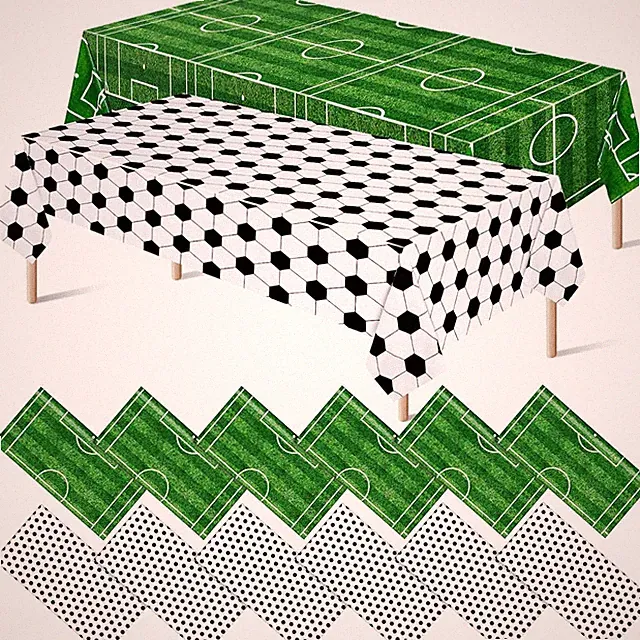 12 Pcs Soccer Tablecloths Soccer Party Decorations 54 x 108 Inch Sports Plast...