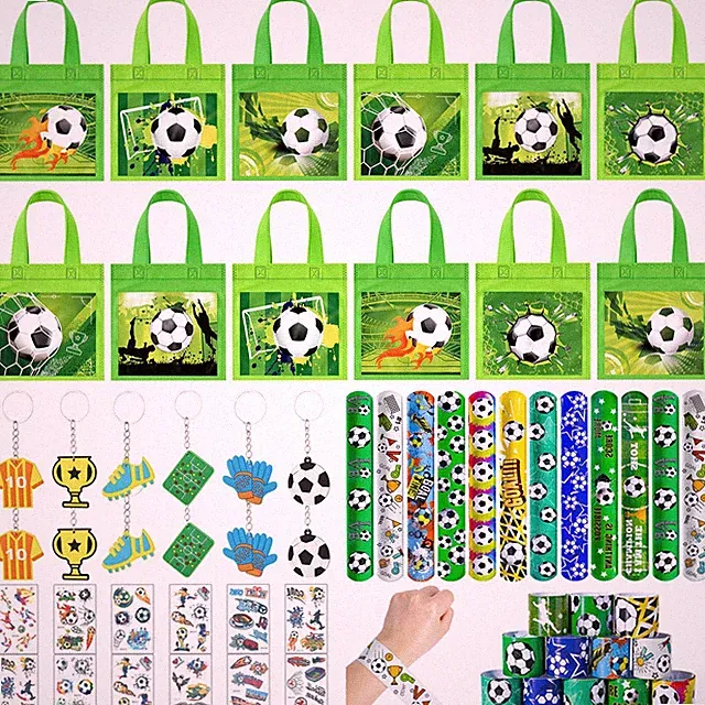 12 Set Soccer Party Favors Sports Birthday Supplies Kids, Non Woven Gift Bags...