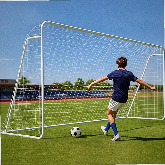 12'x6' Soccer Goal Steel Frame w/Net for Backyard Training Aid For Kids & Adults