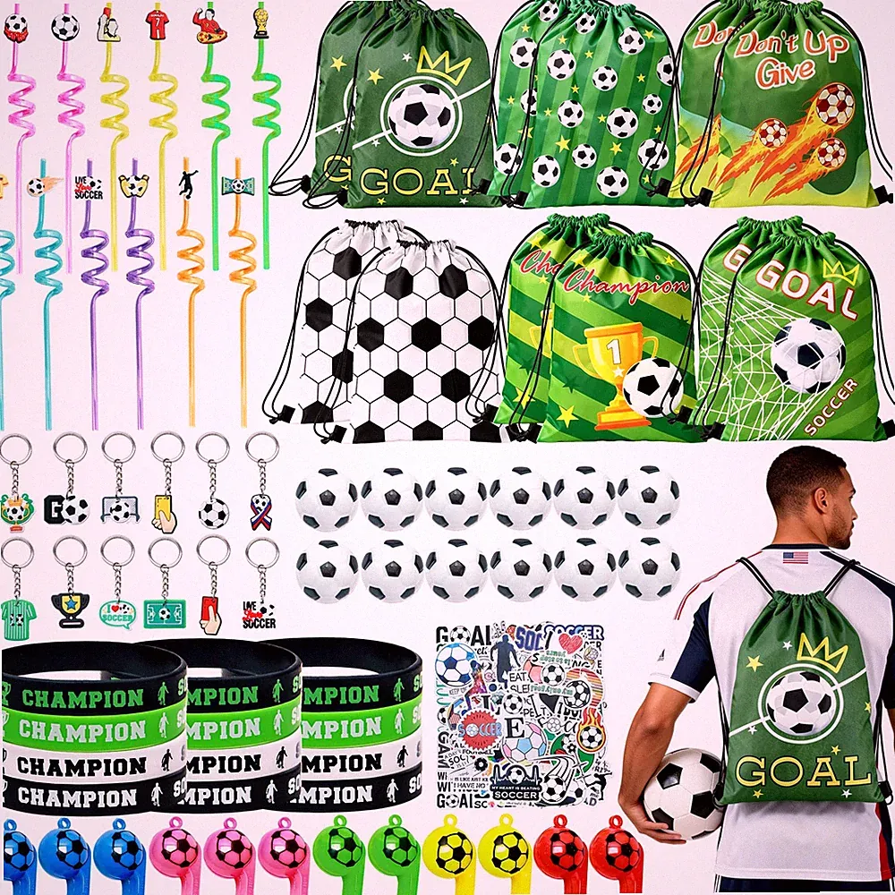 122 Pcs Soccer Party Favors Soccer Goodie Bags Including 12 Soccer Drawstring...
