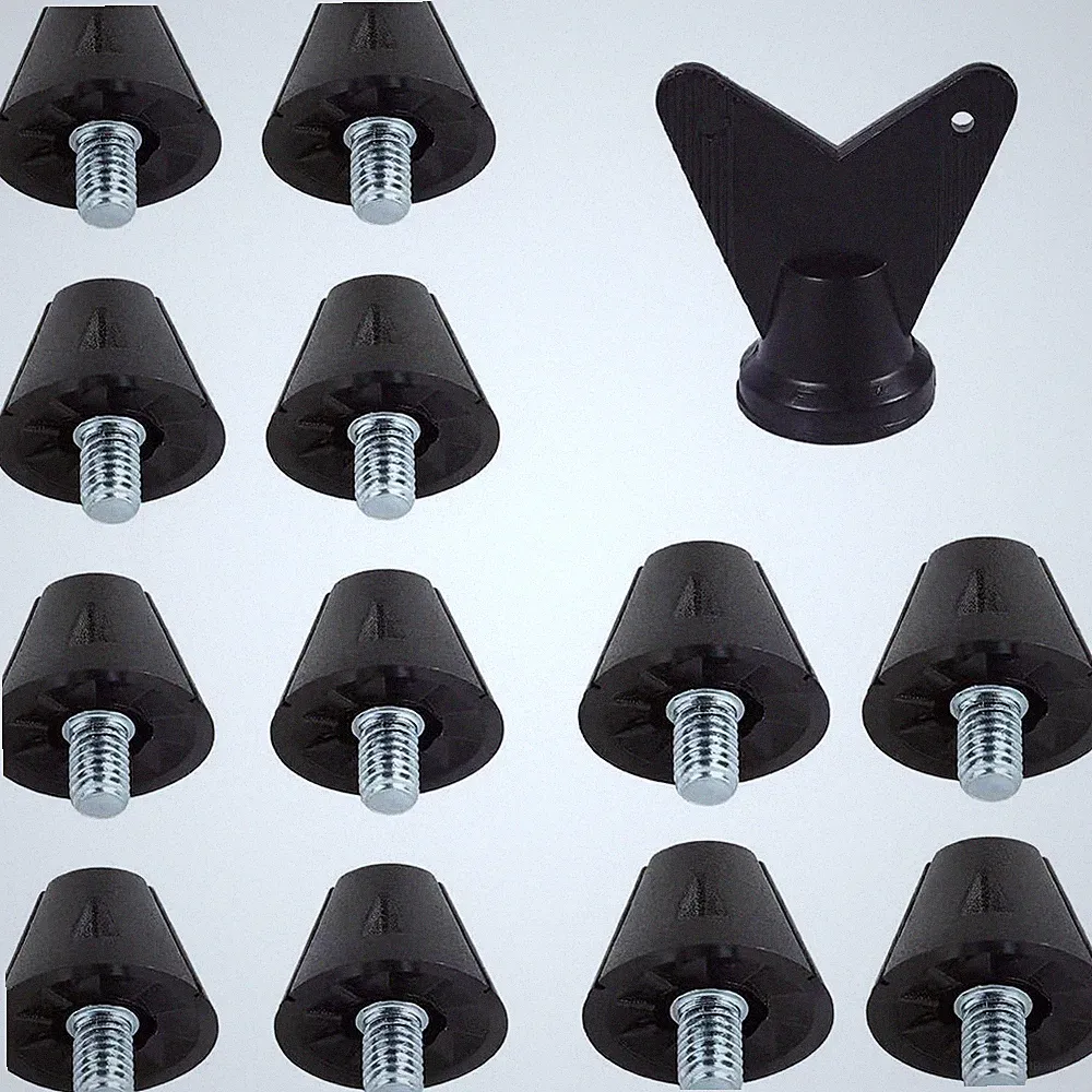 12pcs Football Cleats for studs Aluminum Alloy Lightweight 13mm 16mm Black