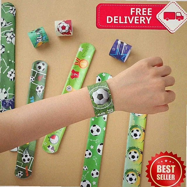 12pcsFootball Slap Bracelets Kids World Cup 2026 Party Favors Boys Birthday Toy