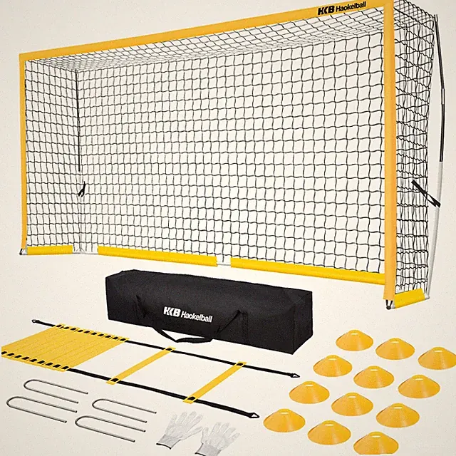 12x6FT Teens Adult Portable Soccer Goal Net with Agility Ladder, 12 Soccer Cones