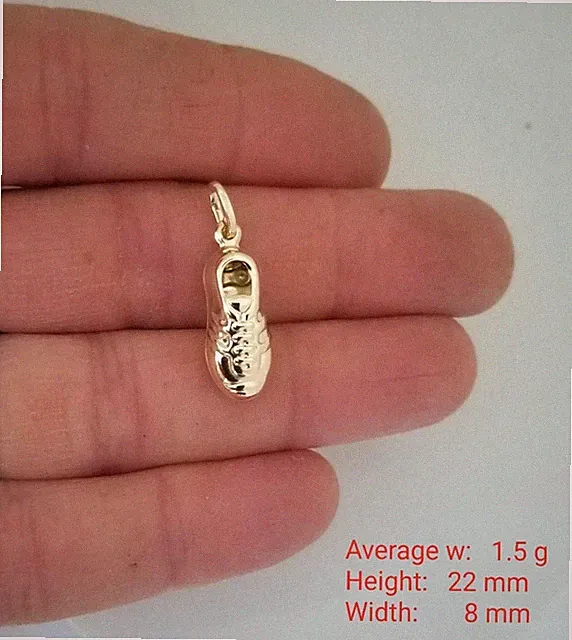 14K Real Yellow Gold Soccer Shoes Football Boots Charm Pendant
