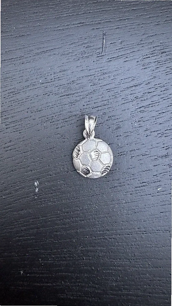 14k white gold Soccer Ball Charm Pendant