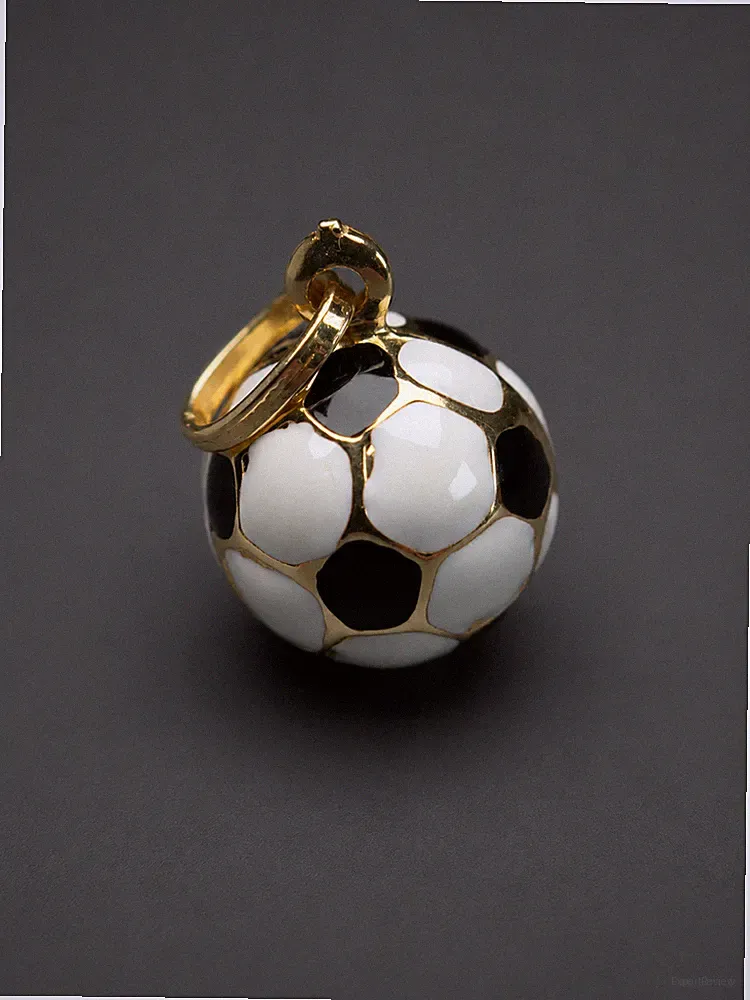 14K Yellow Gold Soccer Ball Pendant Charm