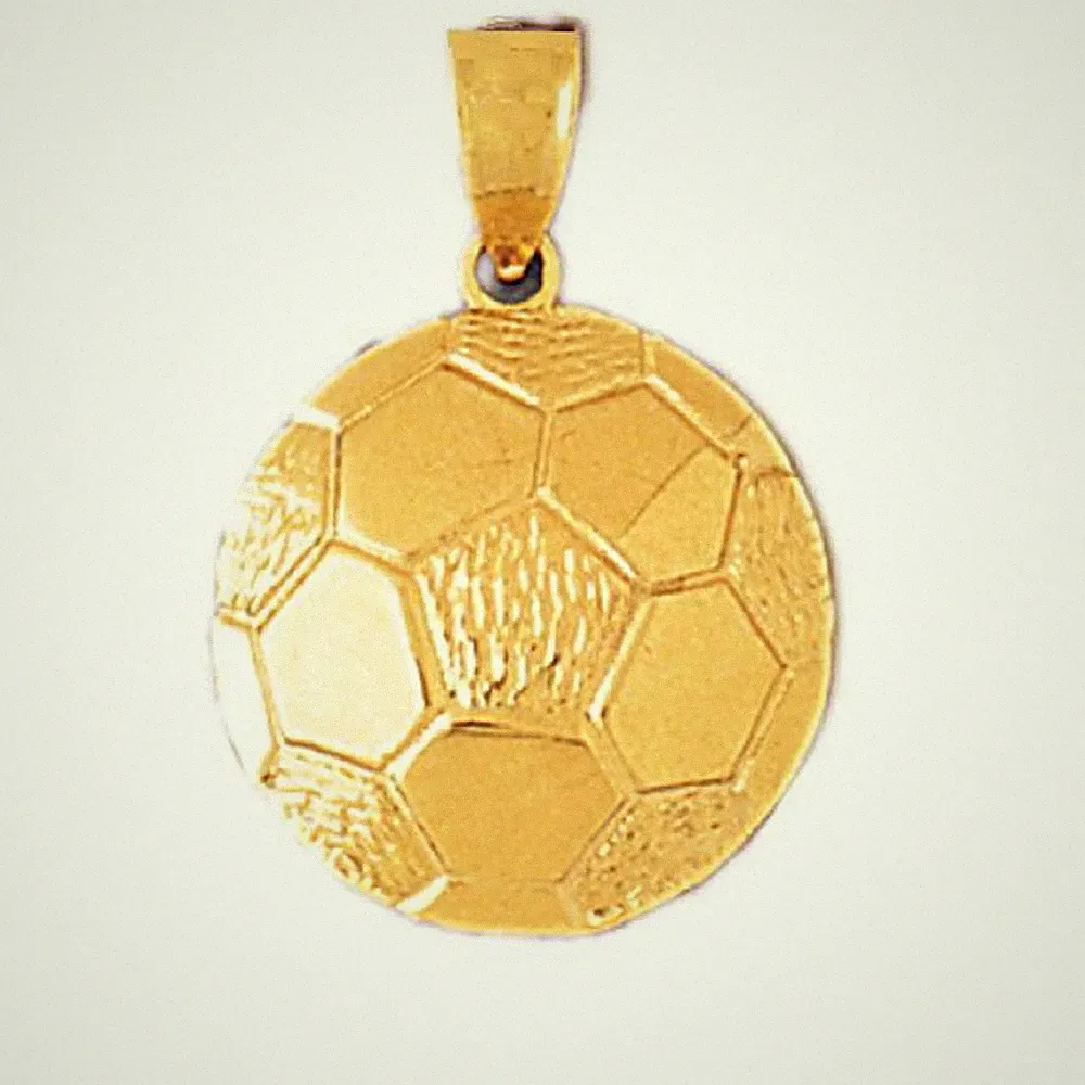 14k Yellow Gold SOCCER BALL Pendant / Charm, Made in USA