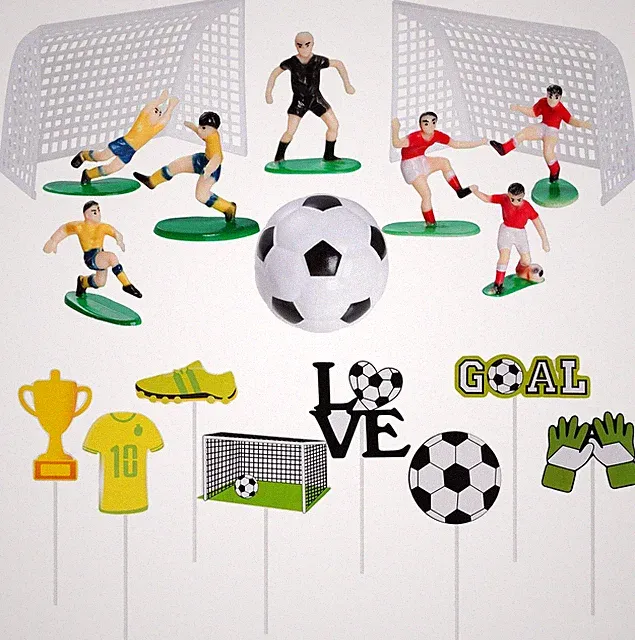 18 Pieces Soccer Cake Topper Decorations Soccer Ball Cupcake Topper Soccer Playe