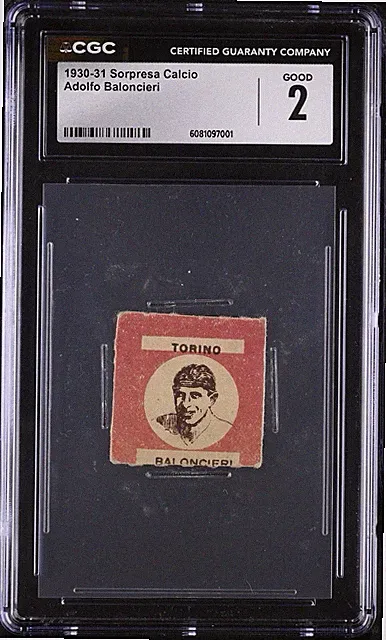 1930-31 Sorpresa Calcio Adolfo Baloncieri CGC 2 - Prewar Soccer Card - Italy