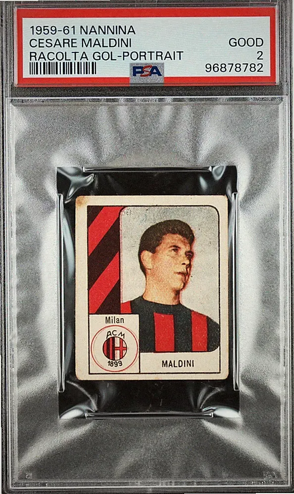 1959-61 Nannina Cesare Maldini PSA 2 - Vintage Soccer Card - Milan - Italy