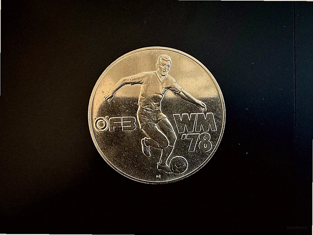 1978 World Cup Men's Soccer Argentina - Austria 28g Silver Medal / Token 40mm