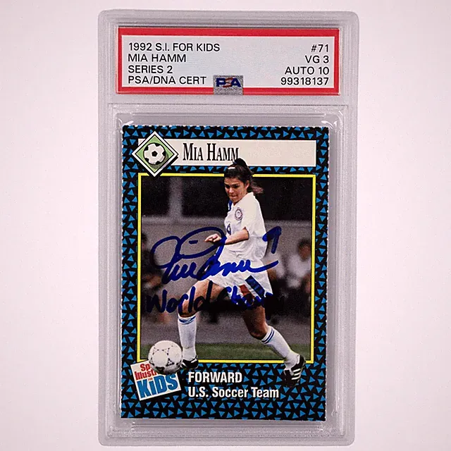 1992 S.I. for Kids Mia Hamm #337 PSA VG 3 AUTO 10