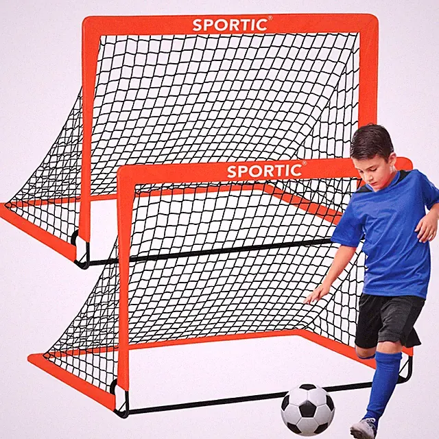2 Pack 4' x 3' Soccer Goal Net Set, Pop Up Kids Practice Soccer Goals for Ind...