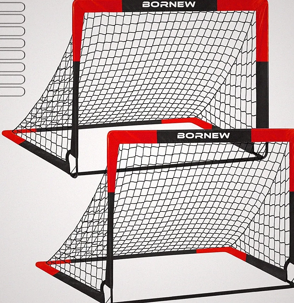 2 Pack Soccer Goal Backyard Indoor Portable Nets 7x5/6x4/4x3 ft Ages 3-16
