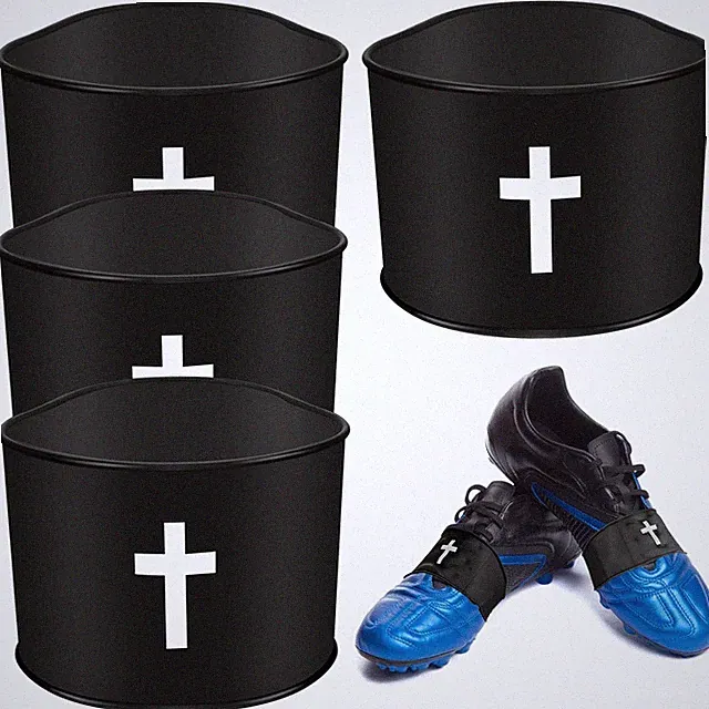 2 Pairs Soccer Cleat Lace Cover Youth Christian Cross Silicone Lace Bands Cov...
