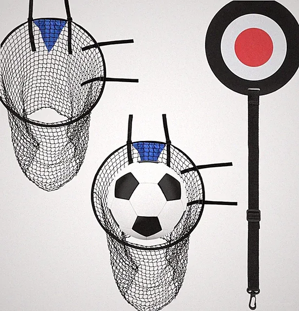 2 Pcs Soccer Training Net with 1 Pcs Target, 22 Inch Top Bins Soccer Target Goal