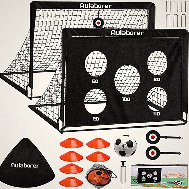 2 Porterias De 4x3 Futbol Soccer Portatil Para Niños Con Equipo De Entrenamiento