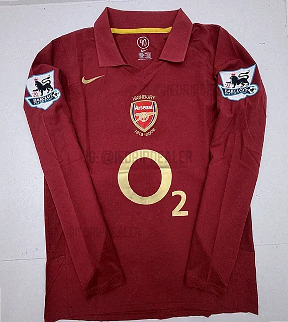 2005/06 Arsenal Home Retro Jersey Henry #14 Highbury Vintage Long Sleeve Iconic