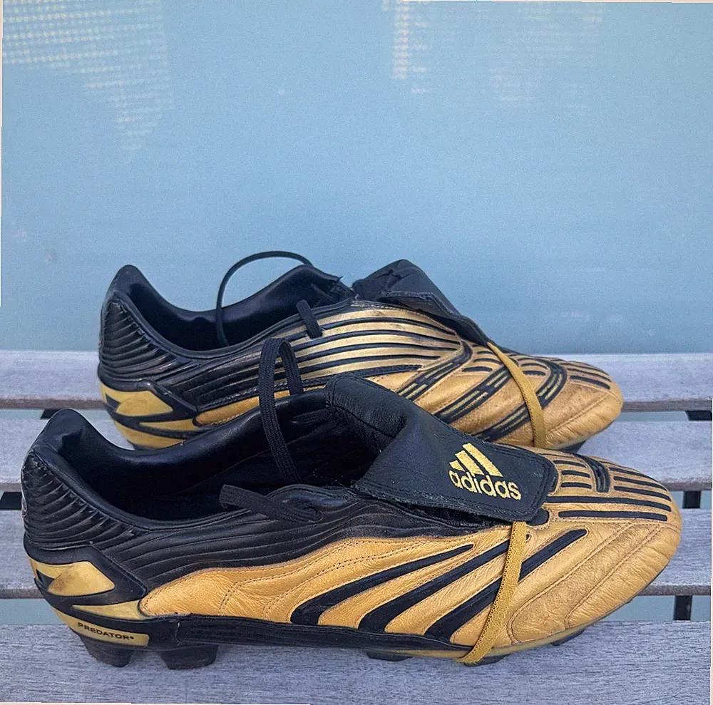 2006 Vintage Adidas Predator Gold Soccer Cleats Size 11.5