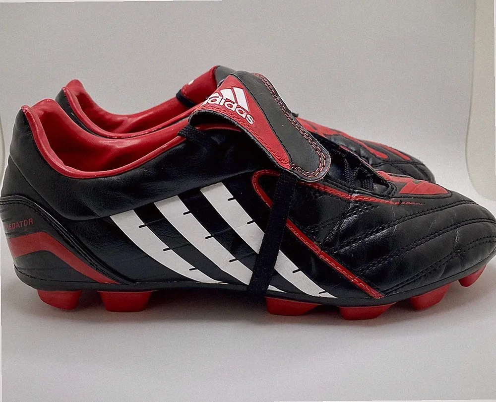 2008 adidas Predator PowerSwerve Absolado TRX FG Cleats US 5.5 Black Red Vintage