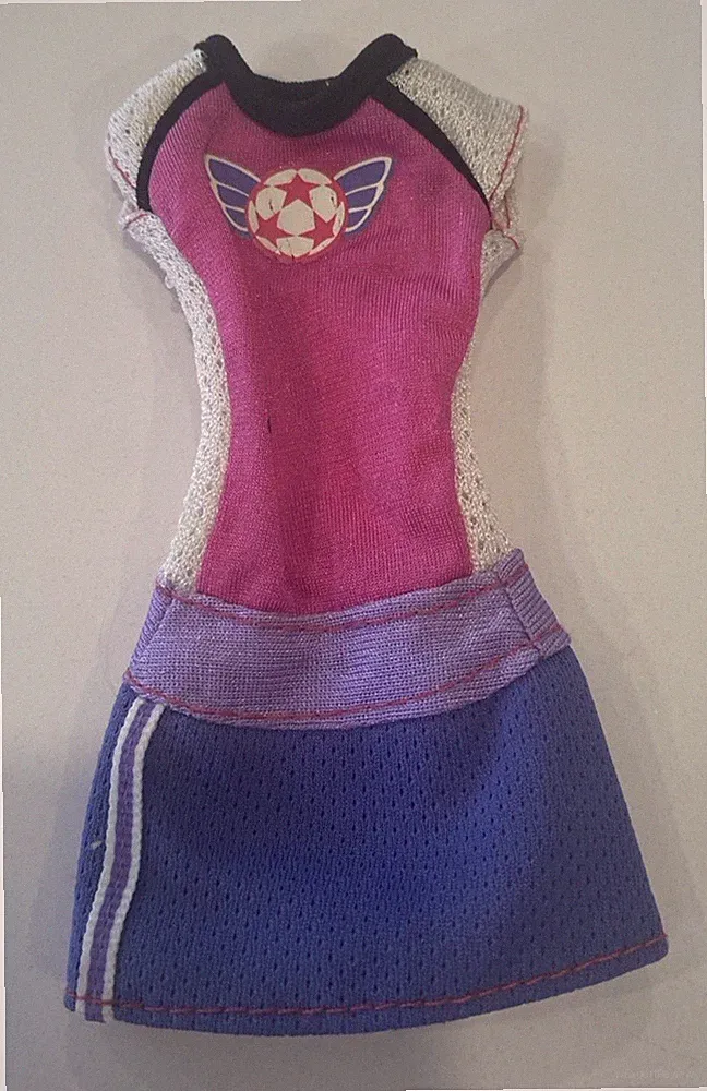 2008 Barbie I Can Be Soccer Coach Athletic Dress Soccer Mom Outfit Pink Purple