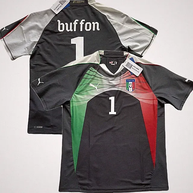 2010 Italy Grey Authentic Goalkeeper Jersey #1 Buffon 2XL GK Player version kit