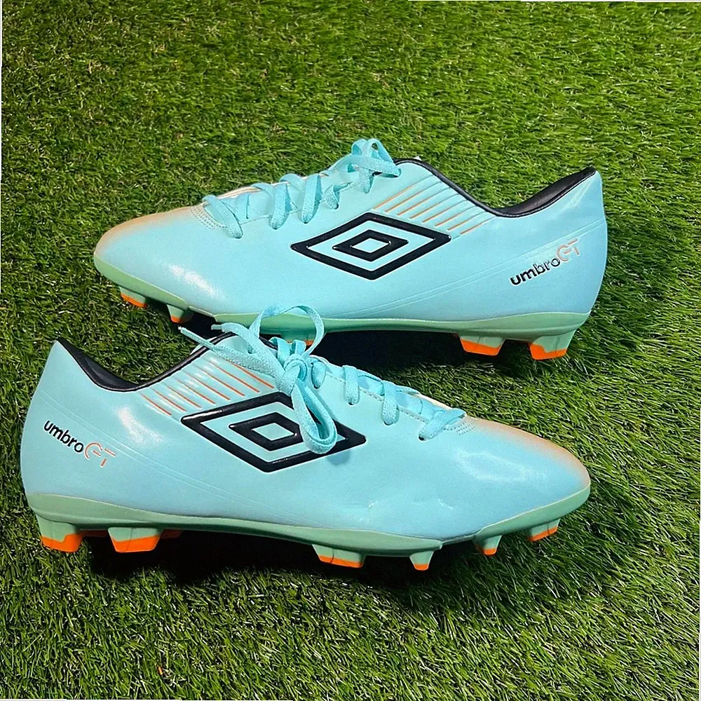 2011 Umbro GT Soccer Cleats US 13 Aqua Blue Black Orange Rare New Without Box