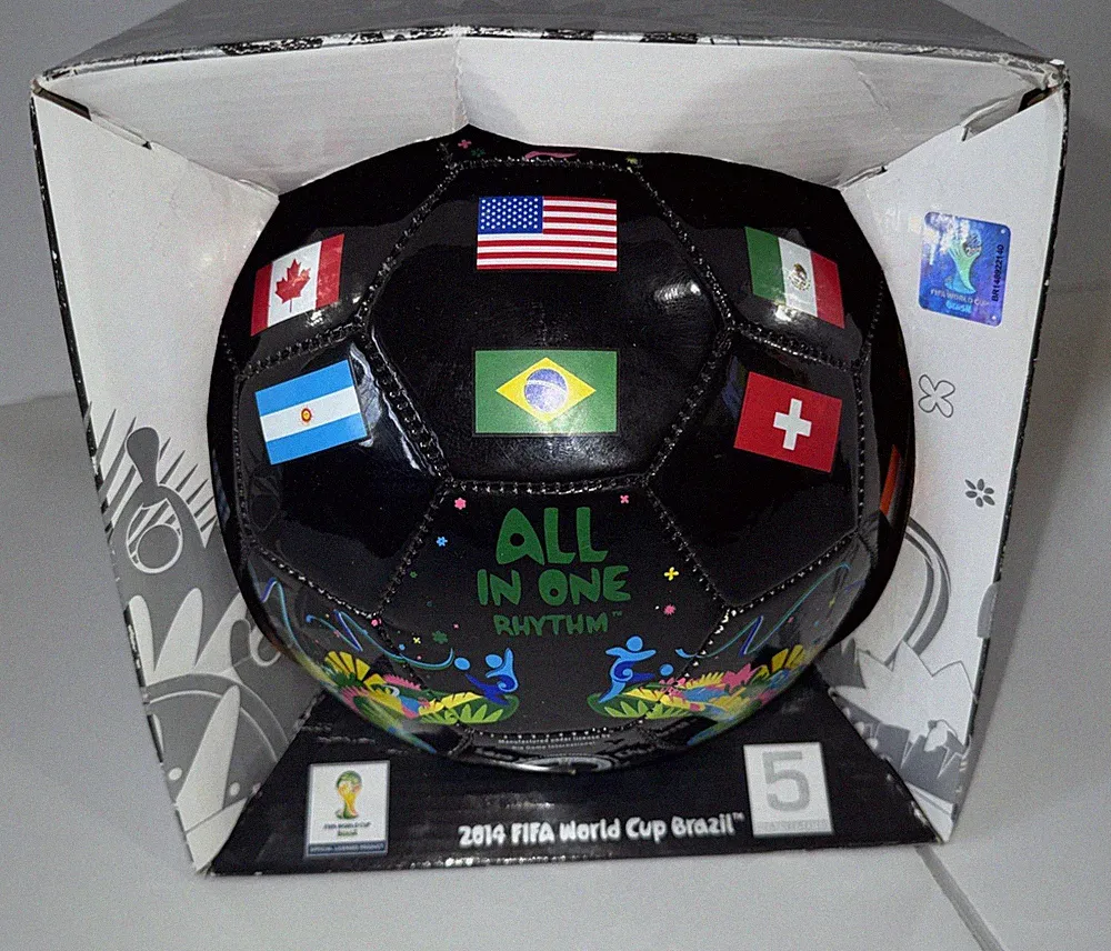 2014 FIFA World Cup Brasil Brazil All In One Rhythm Ball Size 5 soccer Futbol