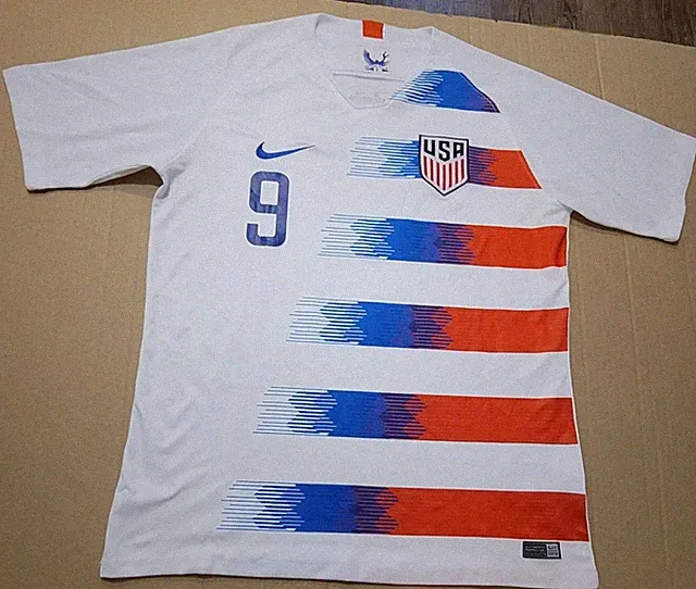 2018 Nike USA National Team Soccer Jersey #9 Brown White Size Large