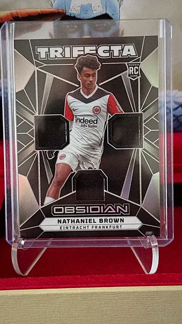 2024-25 Obsidian Soccer Nathaniel Brown RC Trifecta Triple Relic /199