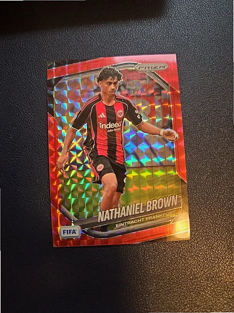 2025-26 Panini Prizm Soccer Nathaniel Brown Red Prizm Insert Eintracht Frankfurt
