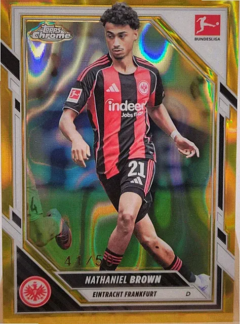 2025-26 Topps Chrome Bundesliga Nathaniel Brown Eint Frankfurt #23 Gold Lava/50