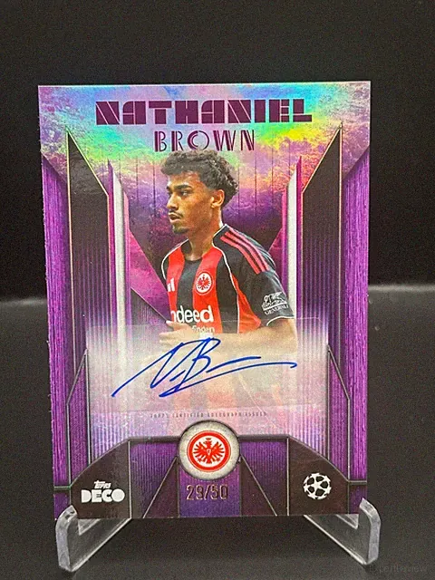 2025-26 Topps Deco UEFA #NNO Nathaniel Brown Autographs Purple #/50