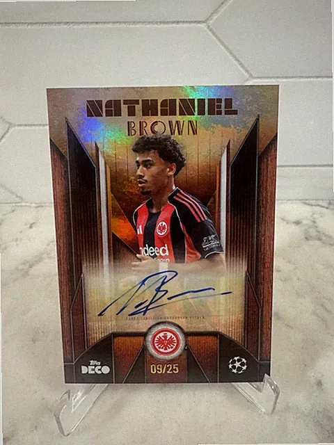 2025-26 Topps Deco UEFA Soccer Nathaniel Brown Auto Orange #/25 Frankfurt