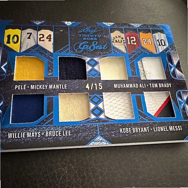 2025 Leaf Trinity The Greatest Pelé Mantle Mays Ali TG-5 Memorabilia 4/15