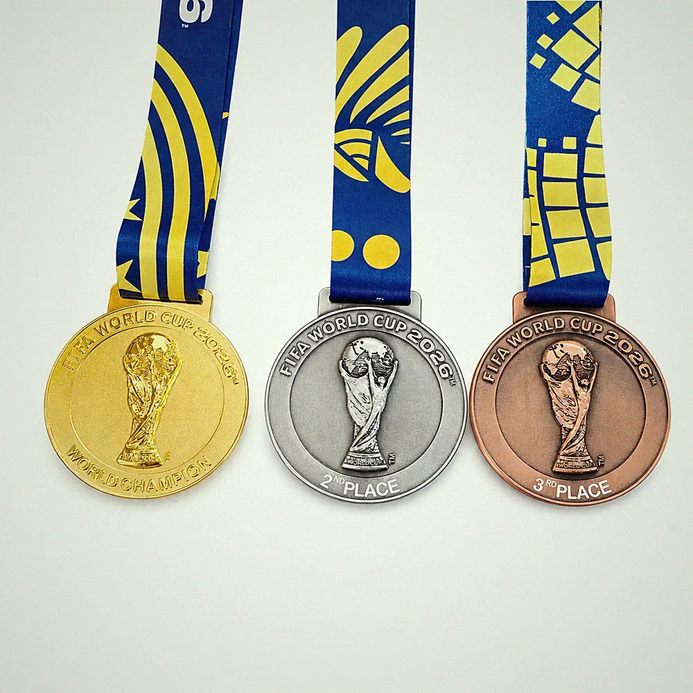 2026 FIFA World Cup Replica Medals Champion 2nd 3rd Place Soccer Awards Set